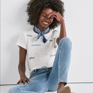 NWT Lucky Brand Hello Crew Tee
